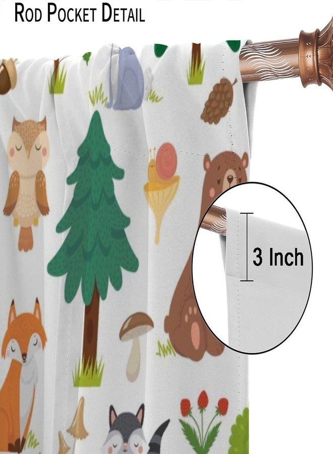 KANEPE Jungle Animal Curtains, Woodland Animals Forest Pattern Window Treatments, Rod Pocket Thermal Insulated Drapes 2 Panel Sets for Kids Room Nursery Classroom, 42" W X 45" L[Decor] - Image 4